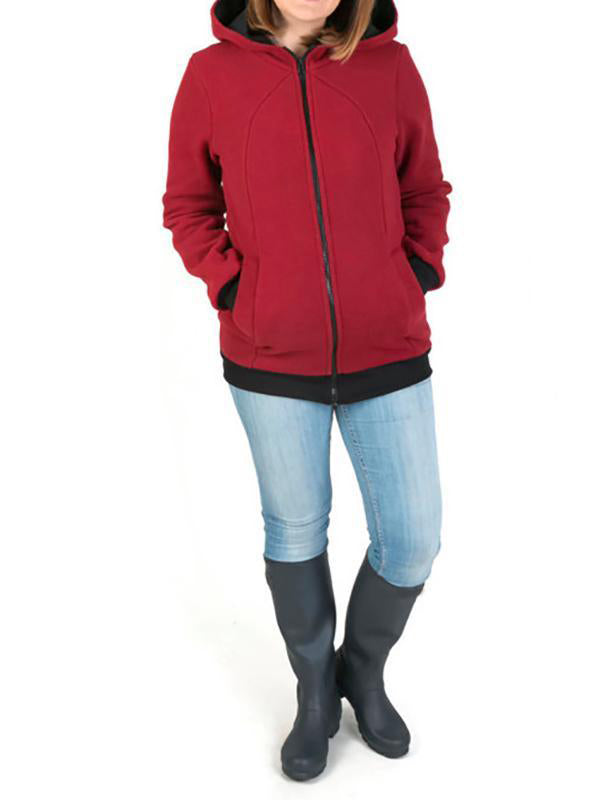 Muttermode Babytrage Sweatshirt Mit Kapuzen Multifunktions Kangaroo Tragejacke Damen