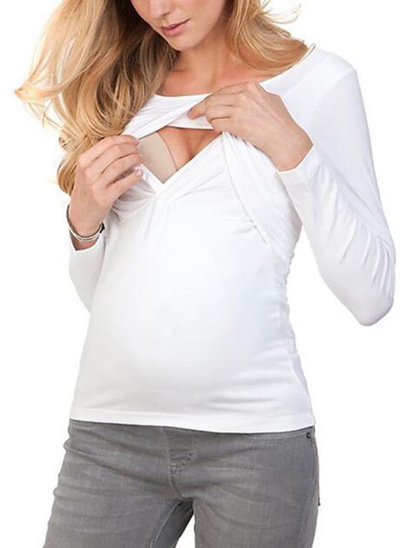 Muttermode Rundhals Langarm Stillshirt