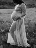 Muttermode Boho Kleid Schwangerschaft umstandsmode glitzer Flatterkleid Fotoshooting Kleid Babybauch