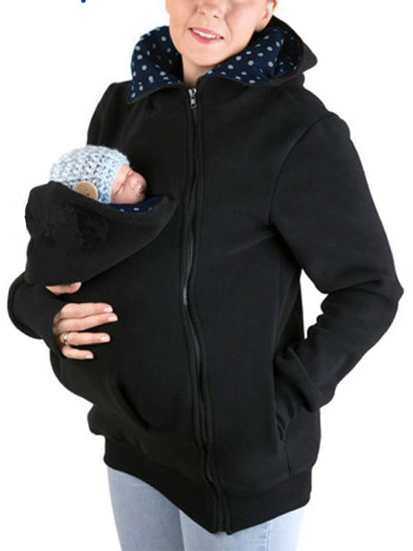 Muttermode Tragejacke Tupfen Kangaroo Baby Sweatshirt Kapuzenpullover Umstandsjacke