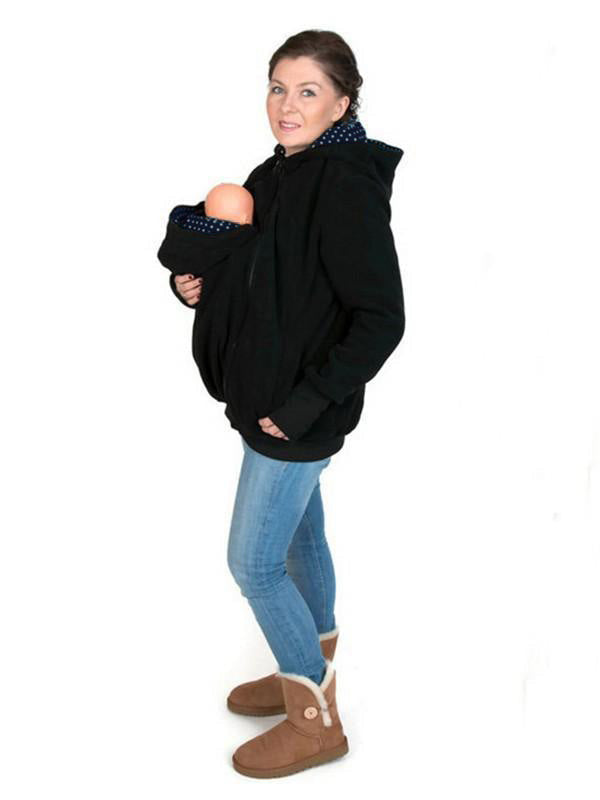 Muttermode Tragejacke Tupfen Kangaroo Baby Sweatshirt Kapuzenpullover Umstandsjacke