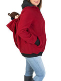 Muttermode Babytrage Sweatshirt Mit Kapuzen Multifunktions Kangaroo Tragejacke Damen