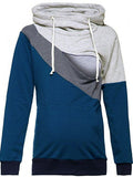Muttermode Stillpullover Farbblock Mit Kapuze Tunnelzug Umstandshoodie Schwangere Sweatshirt