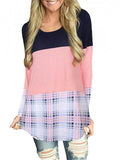 Muttermode Stillshirt Gestreift Kariert Leopardenmuster Spitze Patchwork Rundhals Stillmode
