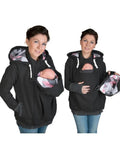 Muttermode Tragejacke Geometrischer Babyeinsatz Kangaroo Baby Sweatshirt Umstandsjacke