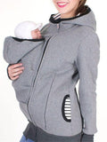 Muttermode Tragejacke Babyeinsatz Kangaroo Baby Sweatshirt Pullover Hoodie Umstandsjacke