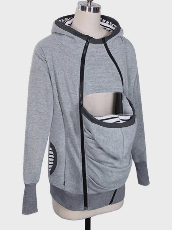 Muttermode Tragejacke Babyeinsatz Kangaroo Baby Sweatshirt Pullover Hoodie Umstandsjacke