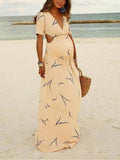Muttermode Sommerkleid Strandkleid Blumenkleid Boho umstandskleid Elegant Urlaub Maxikleider