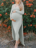 Muttermode Umstandskleider Bodyconkleid Zweiteiliger Bandeau Babybauch Elegant Midikleider