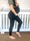 Muttermode Umstandsmode Leggings Taschen High Waist Schwangerschaft Hosen