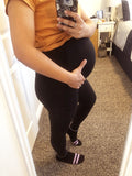 Muttermode Umstandsmode Leggings Taschen High Waist Schwangerschaft Hosen