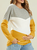Muttermode Stillmode Stillshirts Farbblöcke Reißverschluss Langarm Schwangerschaftshirt