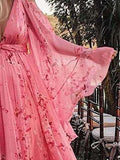 Muttermode Blümchen Kleid Gefaltete Boho Kleid Fotoshooting Umstandskleid Maxi Kleider