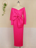 Muttermode Umstandskleider Partykleid Bodyconkleid Schleife Off Shoulder Enges Midikleider