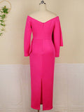 Muttermode Umstandskleider Partykleid Bodyconkleid Schleife Off Shoulder Enges Midikleider