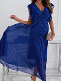 Muttermode Umstandskleider Partykleid Plisseekleid Rüschen Elegant Maxikleider