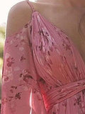 Muttermode Blümchen Kleid Gefaltete Boho Kleid Fotoshooting Umstandskleid Maxi Kleider
