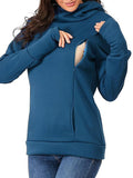 Muttermode Stillpullover Stillmode Mit Kapuzen Taschen Reißverschluss Damen Nursing Sweatshirt