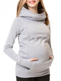Muttermode Taschen Rollkragen Mit Kapuze Stillpullover Umstandspullover Sweatshirt