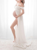 Muttermode Mutterschaft Umstandskleid Schlitz Babybauch Für Schwangere Fotoshooting