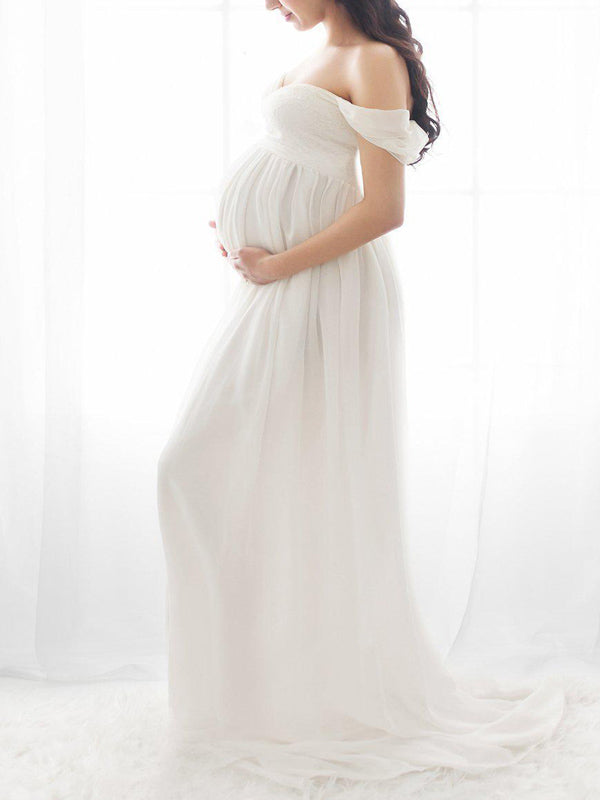 Muttermode Mutterschaft Umstandskleid Schlitz Babybauch Für Schwangere Fotoshooting