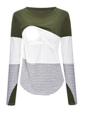 Muttermode Stillshirts Stillmode Gestreift Multifunktion Damen Schwangerschaft T-shirt