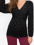 Muttermode Stillshirt Punkten V-Ausschnitt Langarm Umstandsshirt UmstandsTop