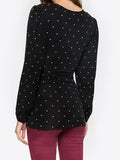 Muttermode Stillshirt Punkten V-Ausschnitt Langarm Umstandsshirt UmstandsTop