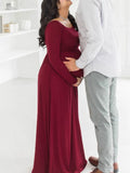 Muttermode Umstandskleider Fotoshootingkleider Baby Shower Schleppe Schwangerschaft Maxikleider