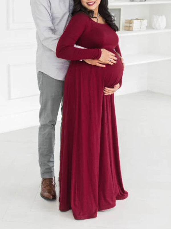 Muttermode Umstandskleider Fotoshootingkleider Baby Shower Schleppe Schwangerschaft Maxikleider