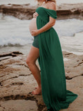 Muttermode Umstandskleider Fotoshootingkleider Schlitz Rückenfrei Babybauch Maxikleider