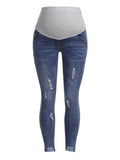 Muttermode Umstandsmode Umstandsunterteile Zuhause Täglich Taschen Zerrissene Schwangerschaft Jeans