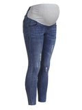 Muttermode Umstandsmode Umstandsunterteile Zuhause Täglich Taschen Zerrissene Schwangerschaft Jeans