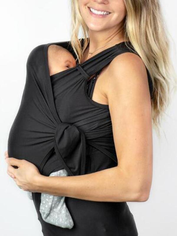 Muttermode Babytrage T-Shirt Kangaroo Ärmellos Gürtel Trageshirt